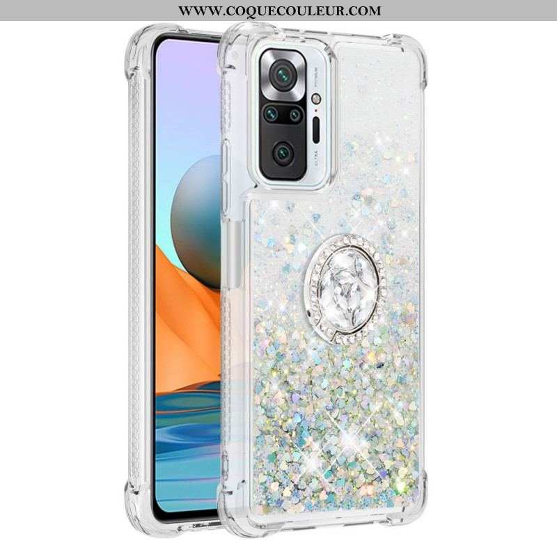 Coque Xiaomi Redmi Note 10 Pro Paillettes avec Anneau-Support