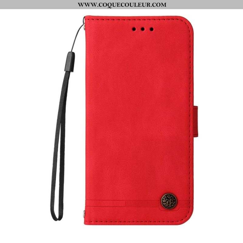 Housse Xiaomi Redmi Note 10 Pro Simili Cuir Rivet et Lanière