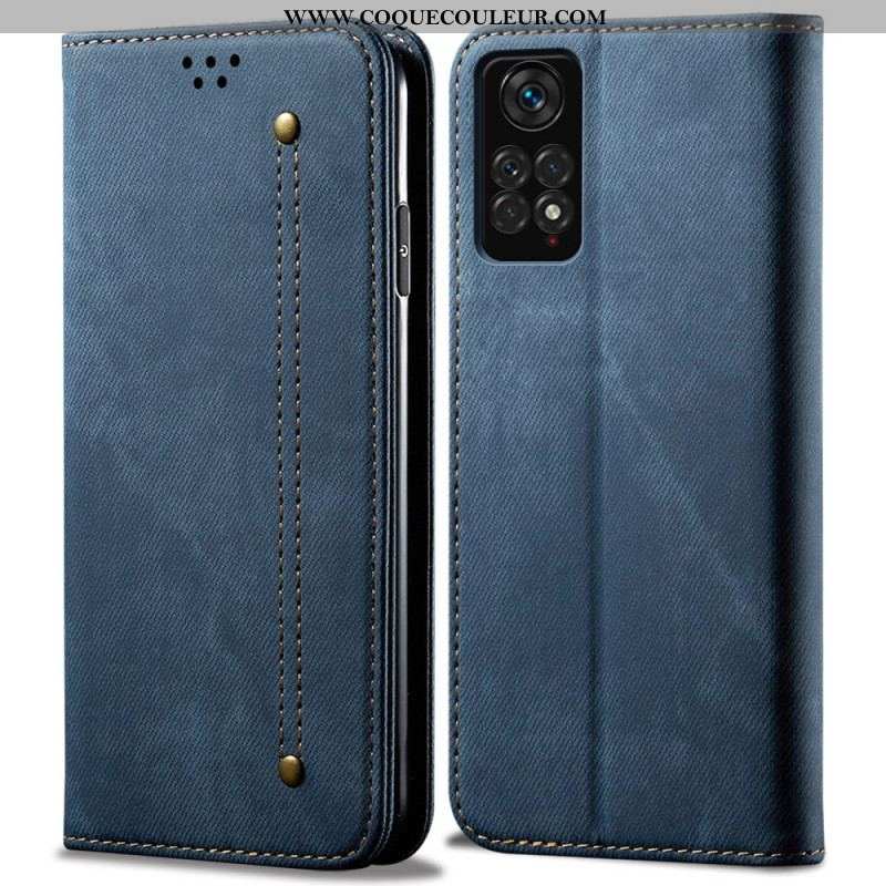 Flip Cover Xiaomi Redmi Note 11 / 11s Tissu Jeans