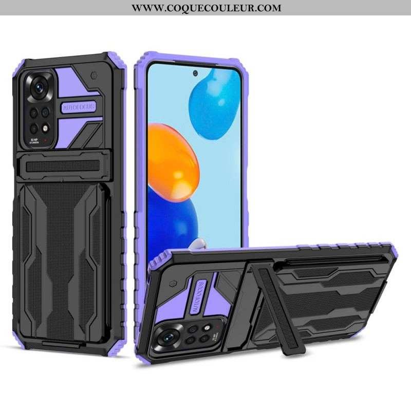 Coque Xiaomi Redmi Note 11 / 11s Porte-Cartes à Glissière et Support