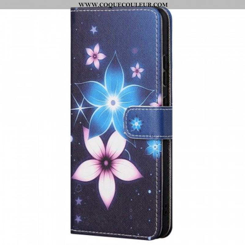 Housse Xiaomi Redmi Note 11 / 11s Fleurs Lunaires à Lanière