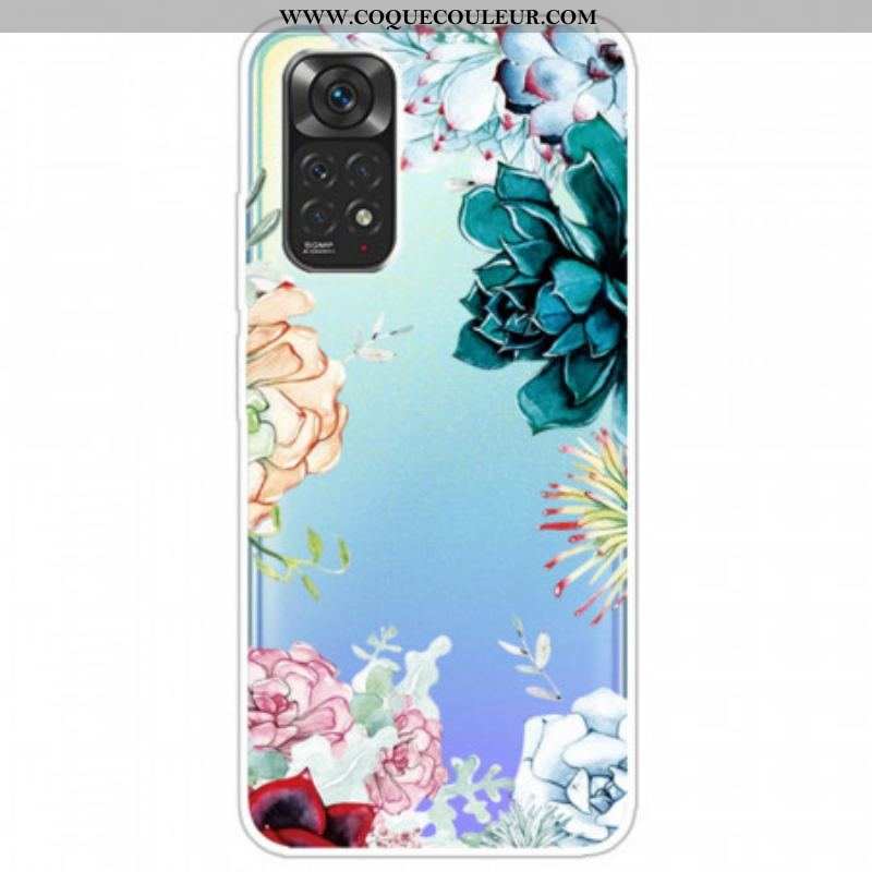 Coque Xiaomi Redmi Note 11 / 11s Transparente Fleurs Aquarelle