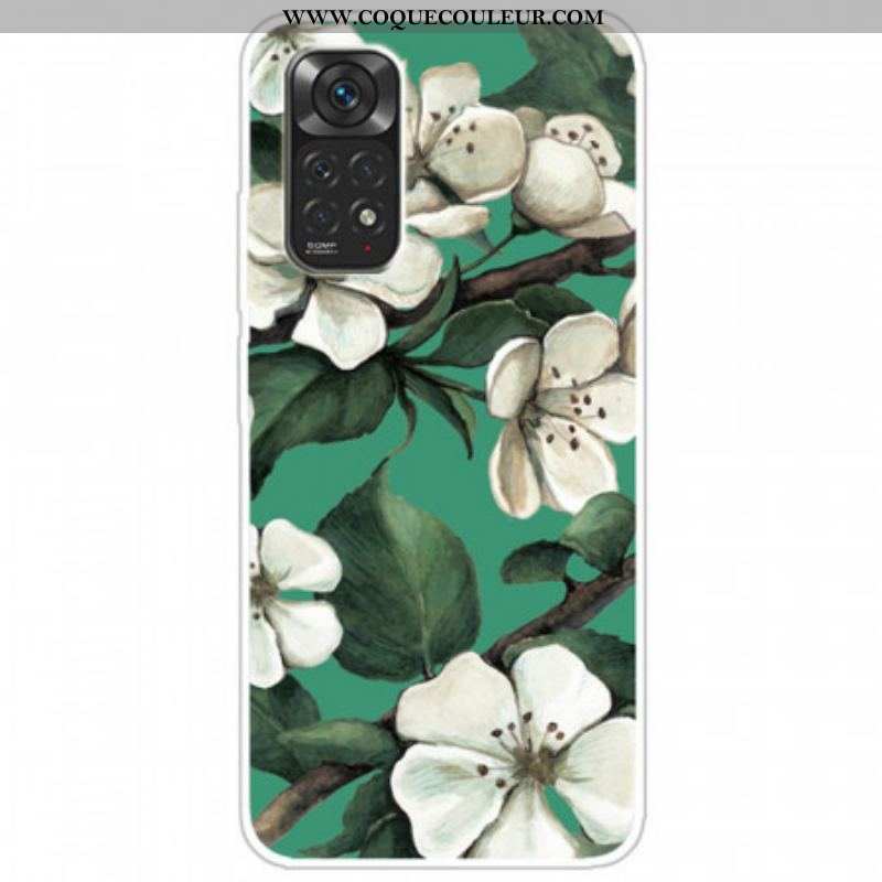 Coque Xiaomi Redmi Note 11 / 11s Fleurs Blanches Peintes