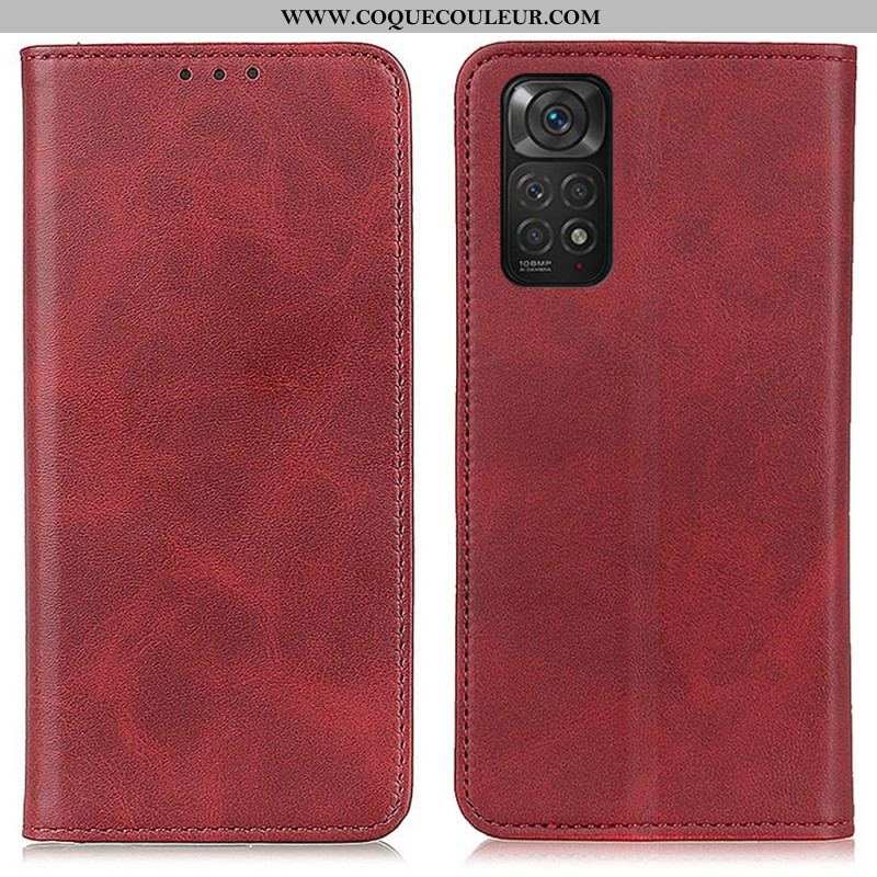 Flip Cover Xiaomi Redmi Note 11 / 11s Cuir Fendu Élégance