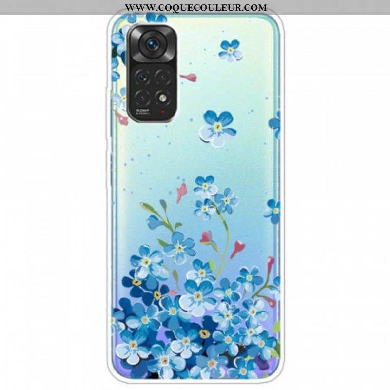 Coque Xiaomi Redmi Note 11 Pro /  Note 11 Pro 5G Bouquet de Fleurs Bleues