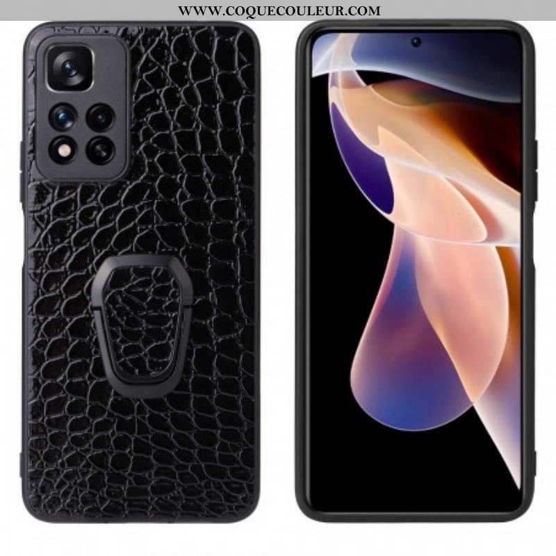 Coque Xiaomi Redmi Note 11 Pro Plus 5G Style Crocodile Anneau-Support