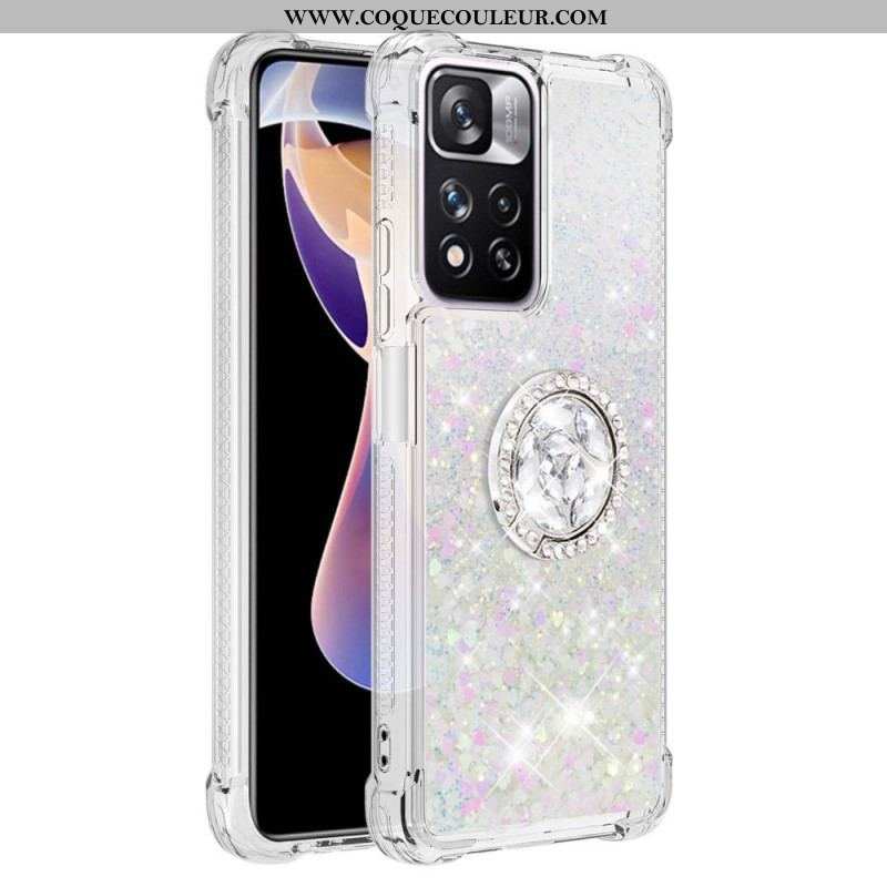 Coque Xiaomi Redmi Note 11 Pro Plus 5G Paillettes avec Anneau-Support