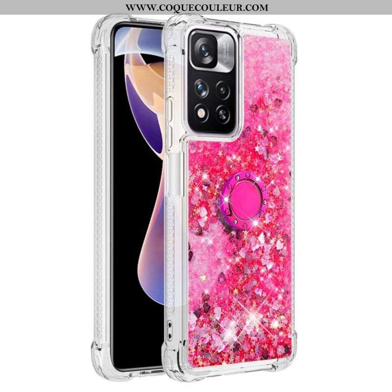 Coque Xiaomi Redmi Note 11 Pro Plus 5G Paillettes avec Anneau-Support