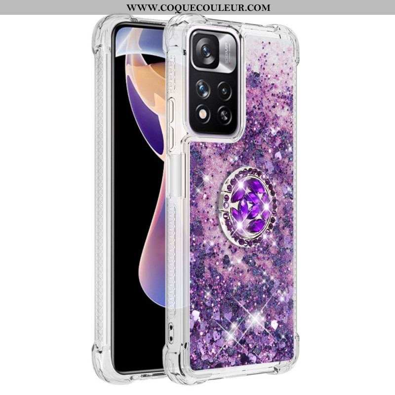 Coque Xiaomi Redmi Note 11 Pro Plus 5G Paillettes avec Anneau-Support