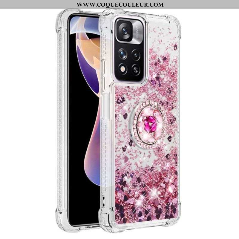 Coque Xiaomi Redmi Note 11 Pro Plus 5G Paillettes avec Anneau-Support