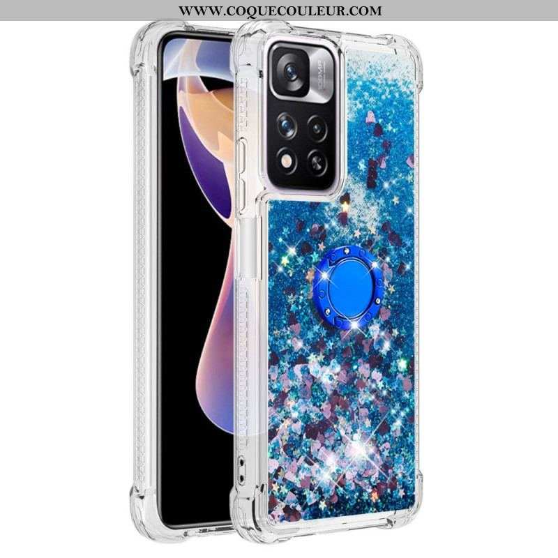 Coque Xiaomi Redmi Note 11 Pro Plus 5G Paillettes avec Anneau-Support