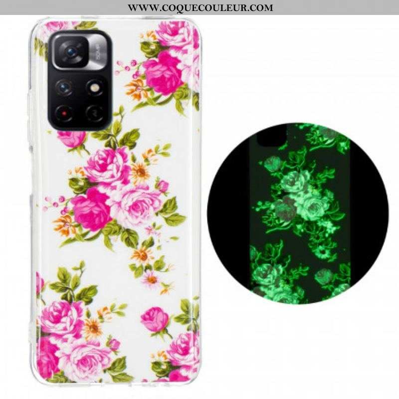 Coque Xiaomi Redmi Note 11 Pro Plus 5G Fleurs Liberty Fluorescente