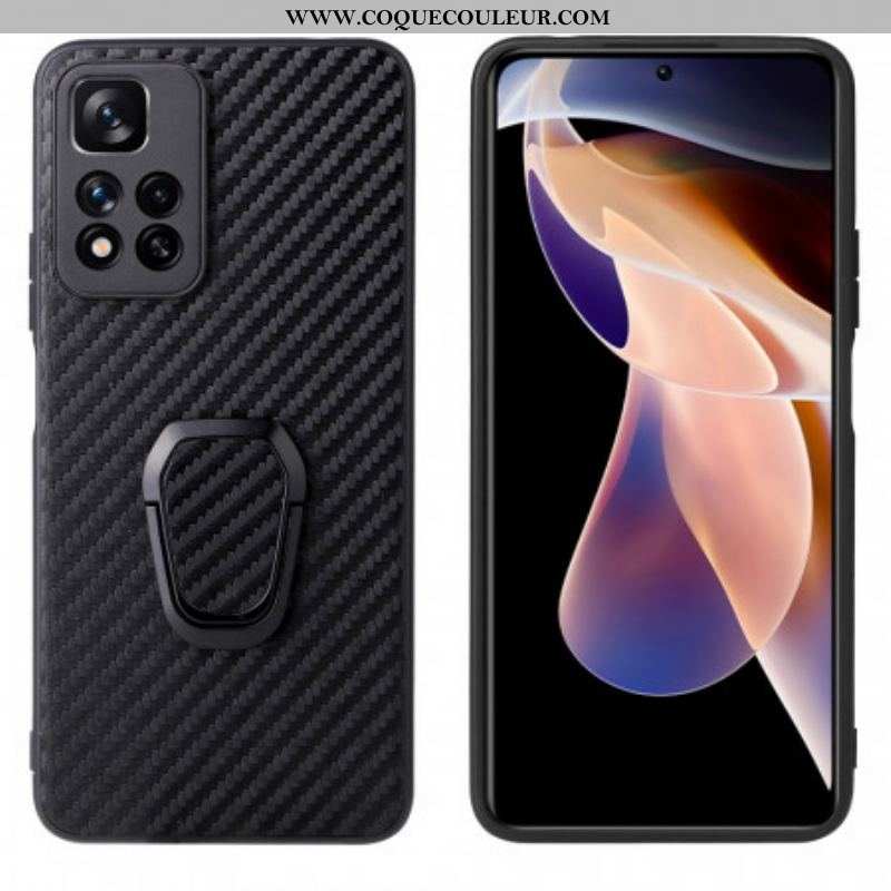 Coque Xiaomi Redmi Note 11 Pro Plus 5G Fibre Carbone Anneau-Support