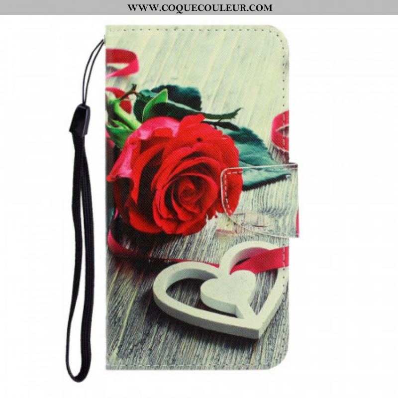 Housse Xiaomi Redmi Note 11 Pro Plus 5G Rose Romantique à Lanière