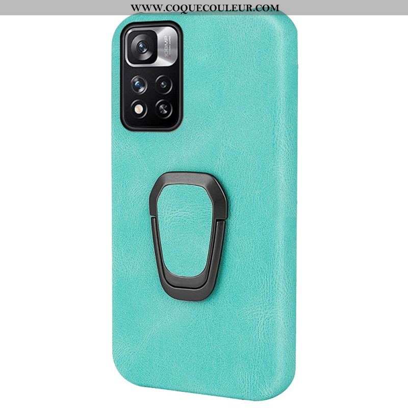 Coque Xiaomi Redmi Note 11 Pro Plus 5G Effet Cuir Anneau-Support