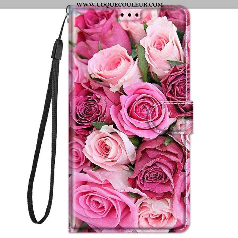 Housse Xiaomi Redmi Note 11 Pro Plus 5G Roses avec Lanière