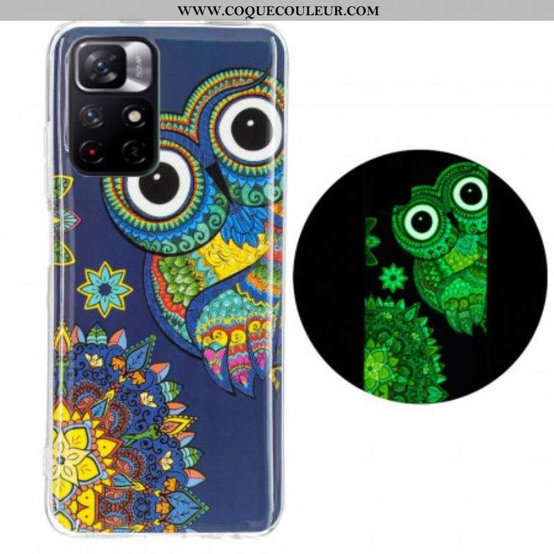 Coque Xiaomi Redmi Note 11 Pro Plus 5G Hibou Mandala Fluorescente