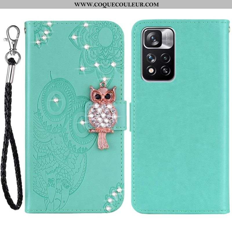 Housse Xiaomi Redmi Note 11 Pro Plus 5G Hibou Mandala et Breloque