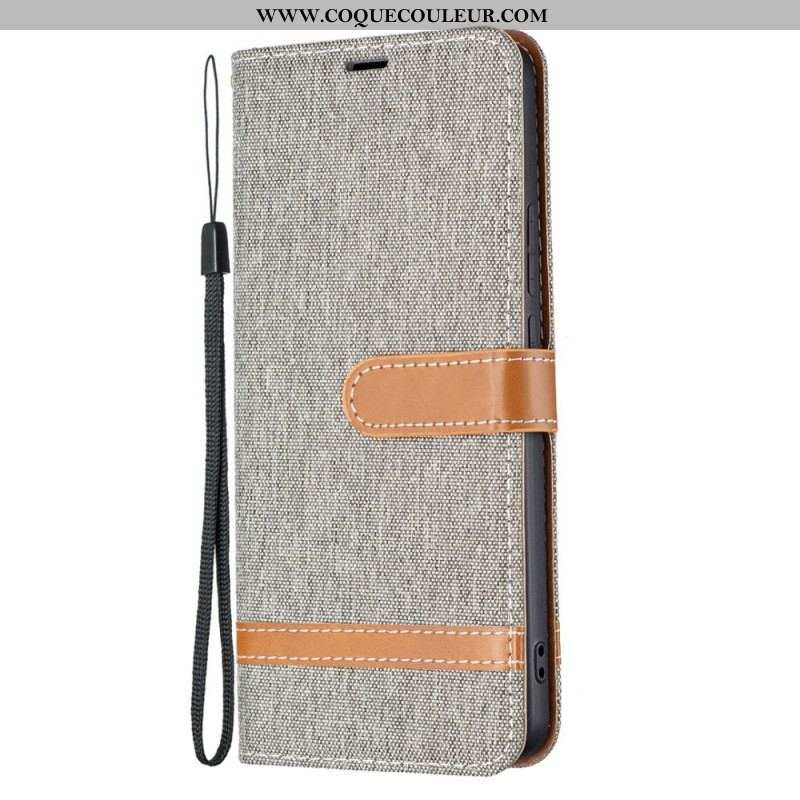 Housse Xiaomi Redmi Note 11 Pro Plus 5G Tissu et Effet Cuir à Lanière