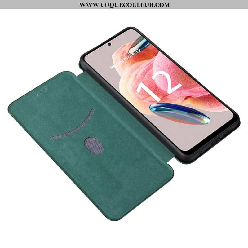 Flip Cover Xiaomi Redmi Note 12 4G Fibre Carbone