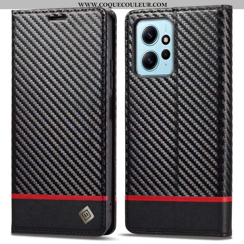 Flip Cover Xiaomi Redmi Note 12 4G Fibre Carbone LC.IMEEKE