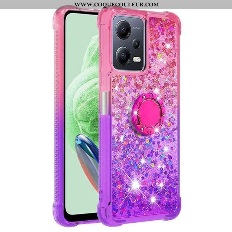 Coque Xiaomi Redmi Note 12/Poco X5 5G Paillettes Anneau-Support