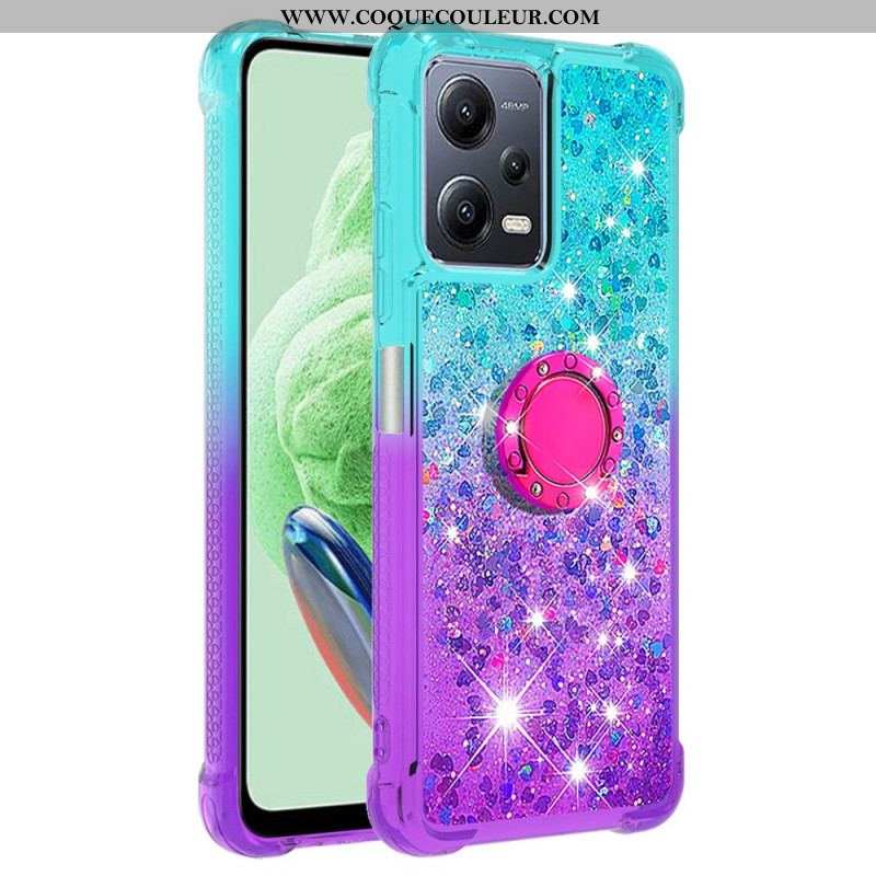 Coque Xiaomi Redmi Note 12/Poco X5 5G Paillettes Anneau-Support