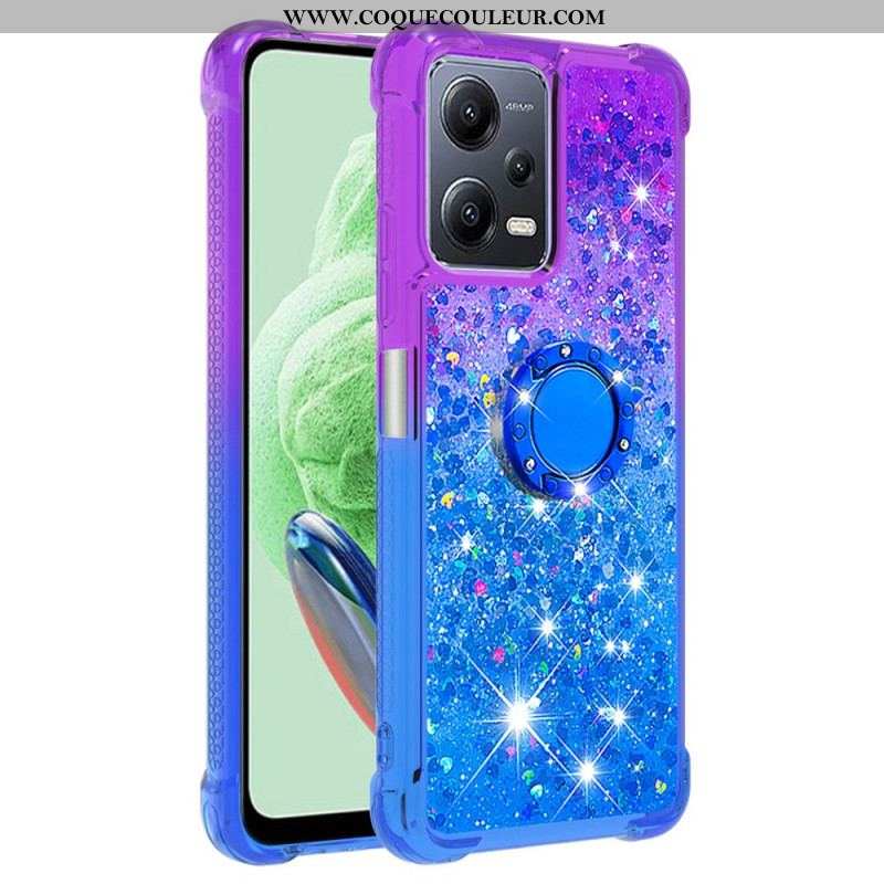 Coque Xiaomi Redmi Note 12/Poco X5 5G Paillettes Anneau-Support