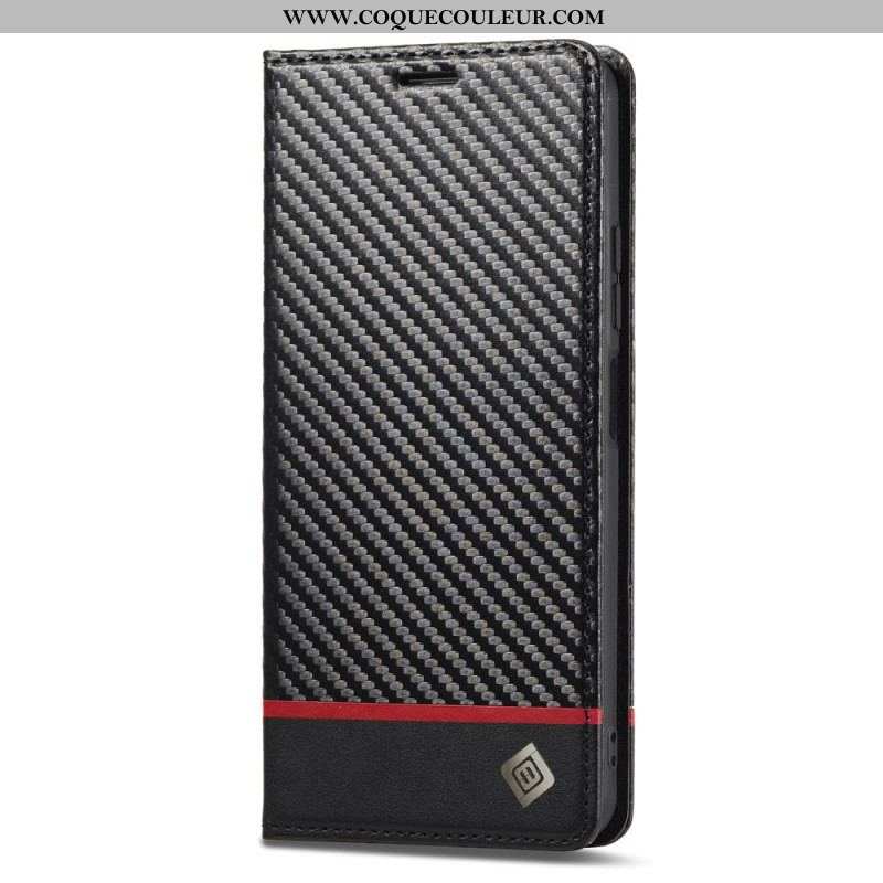 Flip Cover Xiaomi Redmi Note 12/Poco X5 5G Fibre Carbone LC.IMEEKE