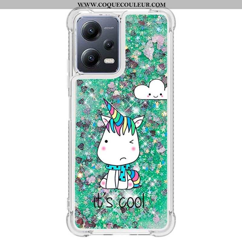 Coque Xiaomi Redmi Note 12/Poco X5 5G Paillettes Licornes