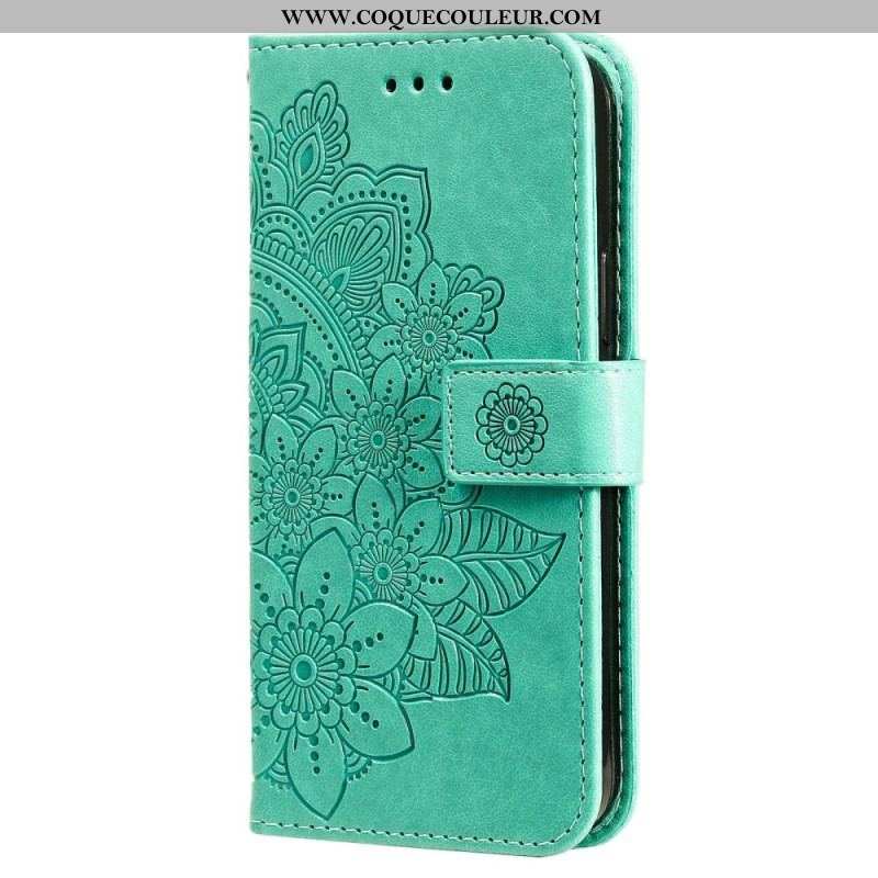 Housse Xiaomi Redmi Note 12/Poco X5 5G Fleur Mandala à Lanière