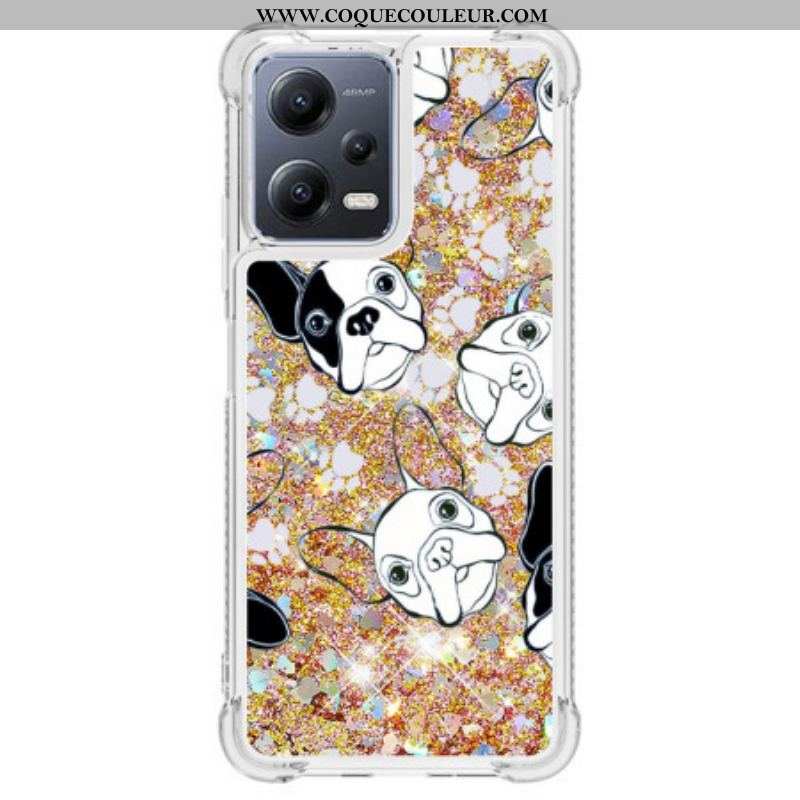 Coque Xiaomi Redmi Note 12/Poco X5 5G Paillettes Mr Chien