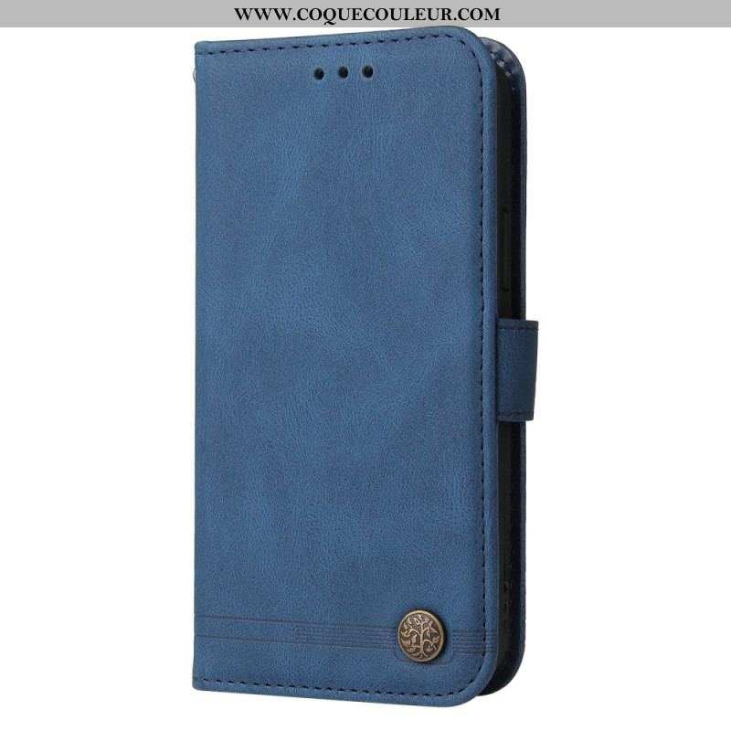 Housse Xiaomi Redmi Note 12/Poco X5 5G Style Cuir avec Rivet Décoratif