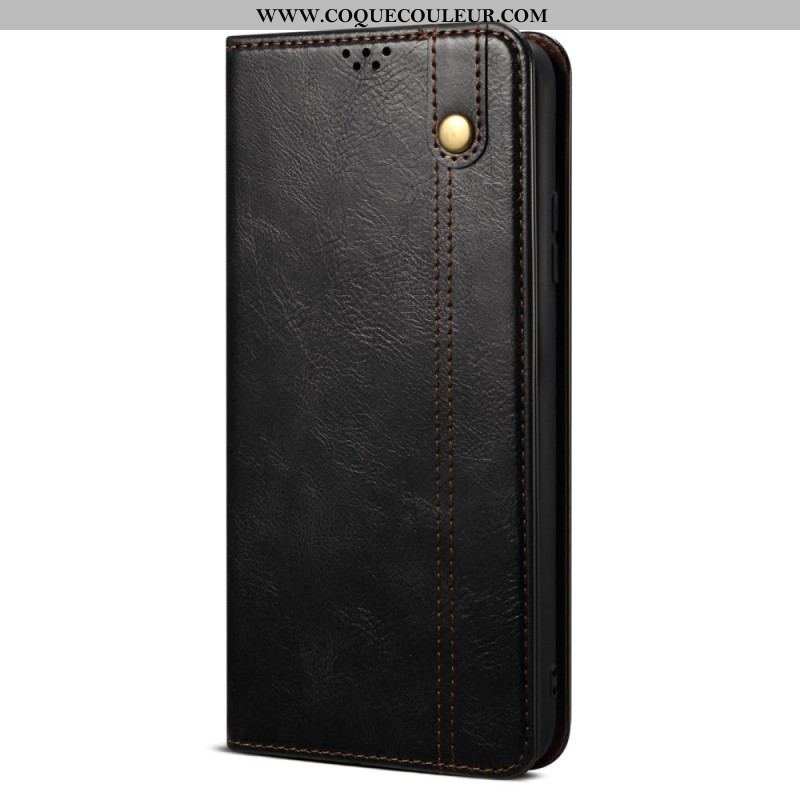 Flip Cover Xiaomi Redmi Note 12/Poco X5 5G Simili Cuir Ciré