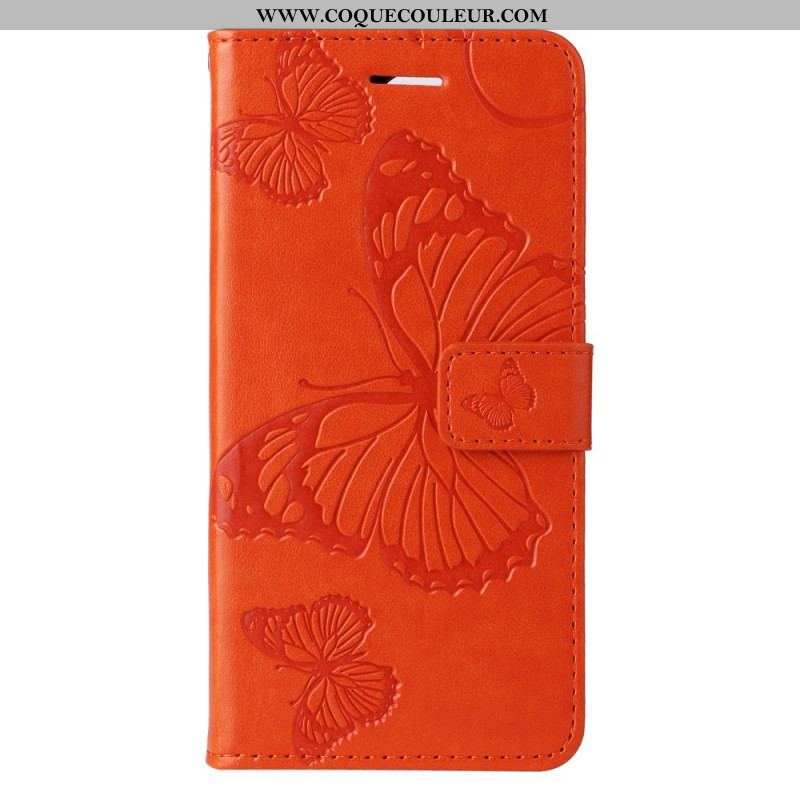 Housse Xiaomi Redmi Note 12/Poco X5 5G Papillons Géants à Lanière