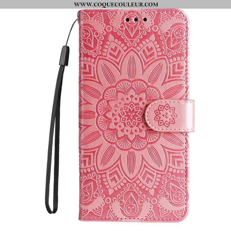 Housse Xiaomi Redmi Note 12 Pro Déco Mandala à Lanière