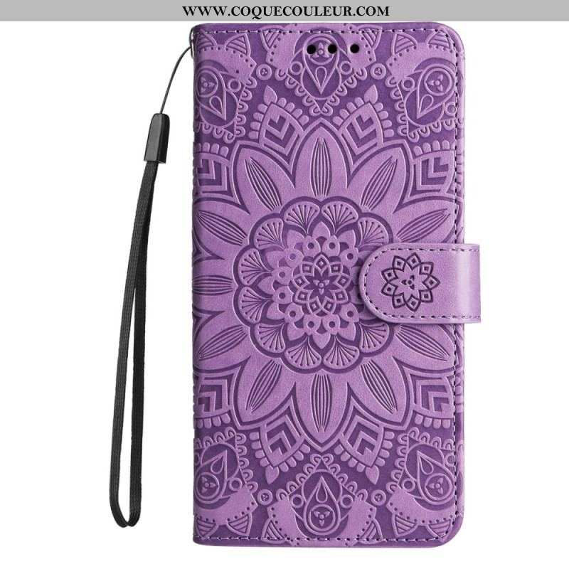 Housse Xiaomi Redmi Note 12 Pro Déco Mandala à Lanière