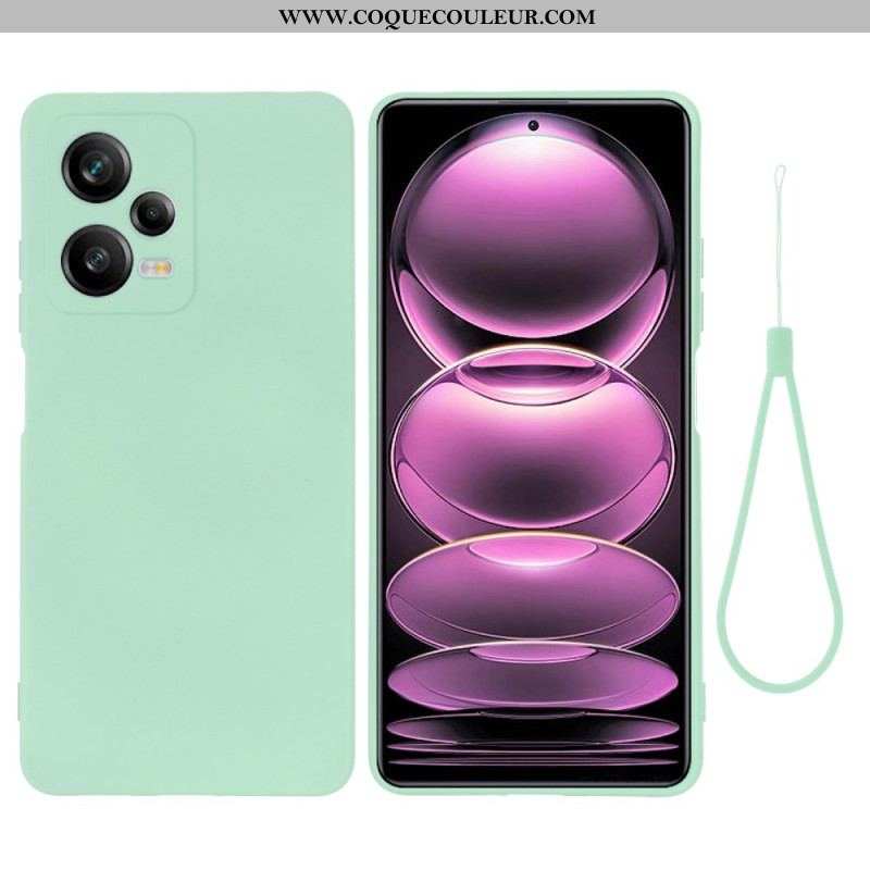 Coque Xiaomi Redmi Note 12 Pro Plus Silicone Liquide avec Lanière