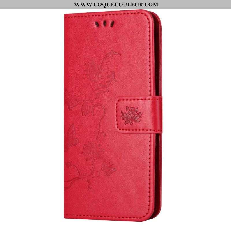 Housse Xiaomi Redmi Note 12 Pro/Poco X5 Pro 5G Florale à Lanière