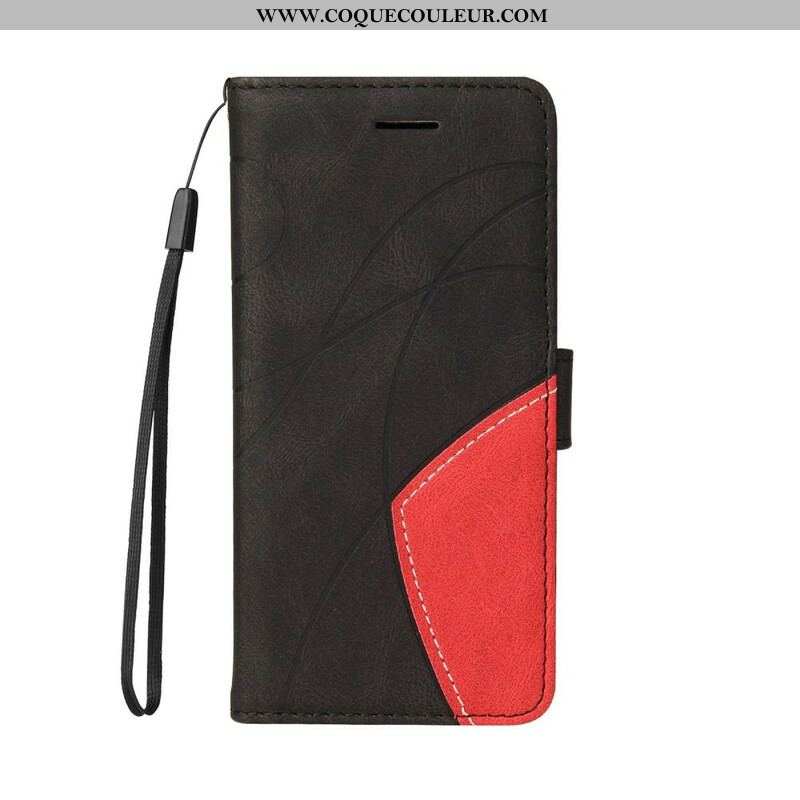 Housse iPhone 13 Mini Simili Cuir Bicolore Signature