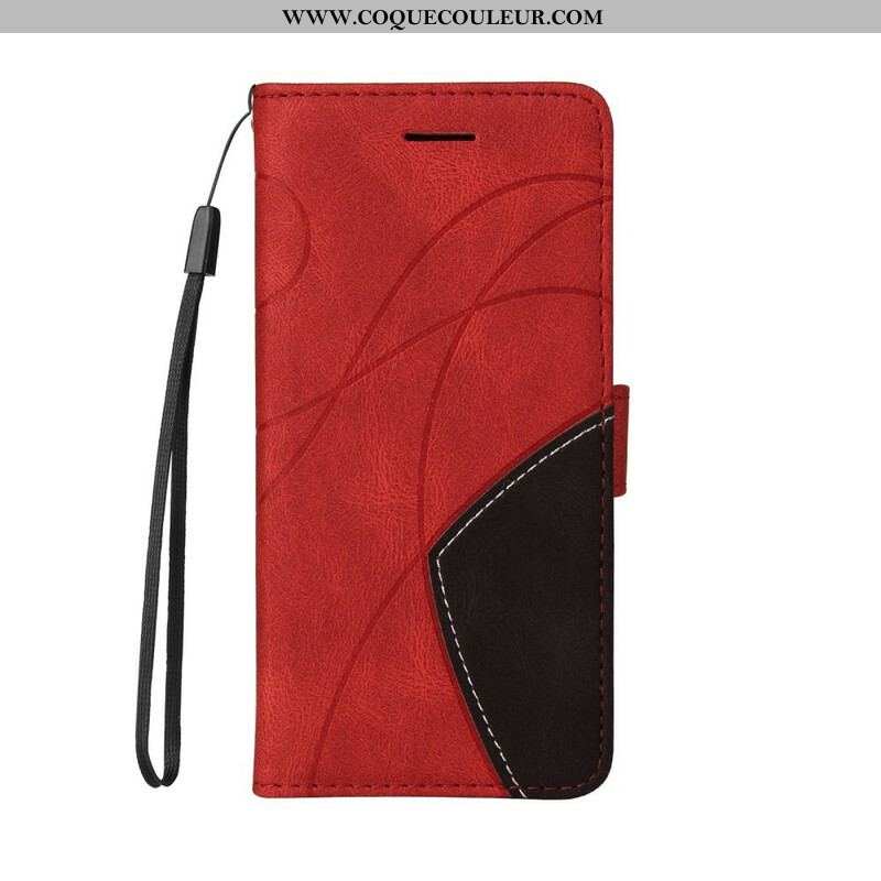 Housse iPhone 13 Mini Simili Cuir Bicolore Signature