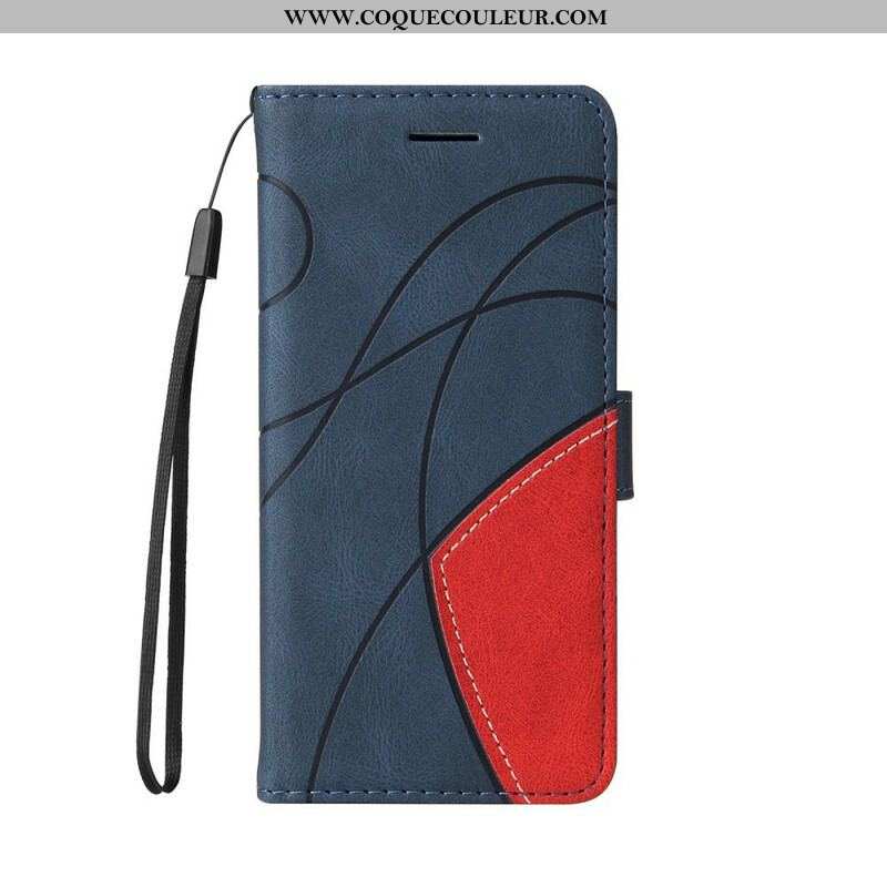 Housse iPhone 13 Mini Simili Cuir Bicolore Signature