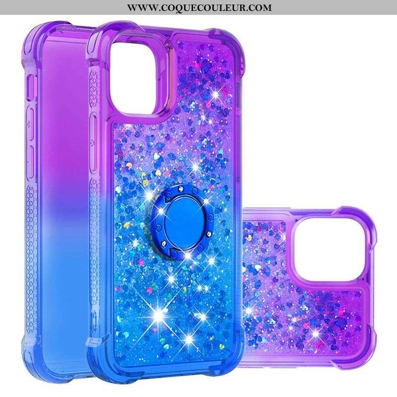 Coque iPhone 13 Mini Paillettes Anneau-Support