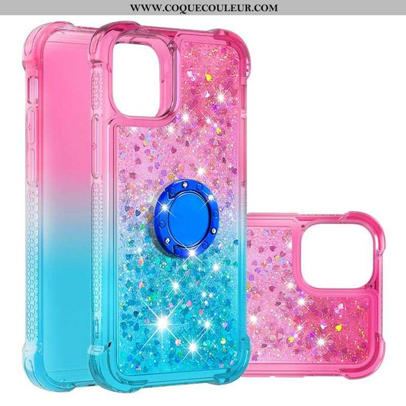 Coque iPhone 13 Mini Paillettes Anneau-Support