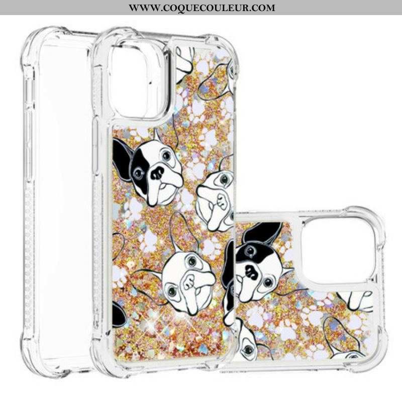 Coque iPhone 13 Mini Mr Chien Paillettes