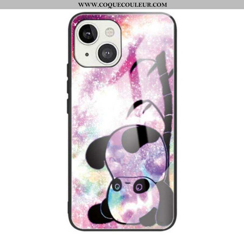 Coque iPhone 13 Mini Verre Trempé Panda et Bambou