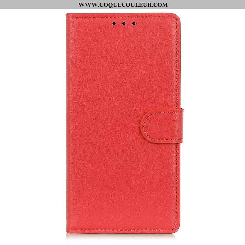 Housse iPhone 13 Mini Simili Cuir Litchi Traditionnel