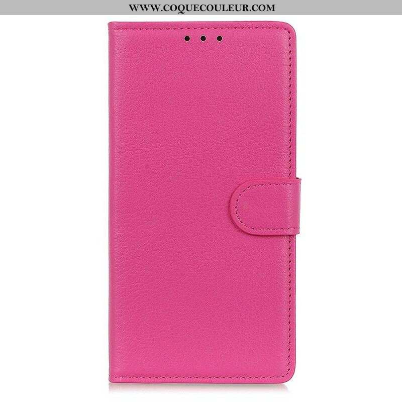 Housse iPhone 13 Mini Simili Cuir Litchi Traditionnel