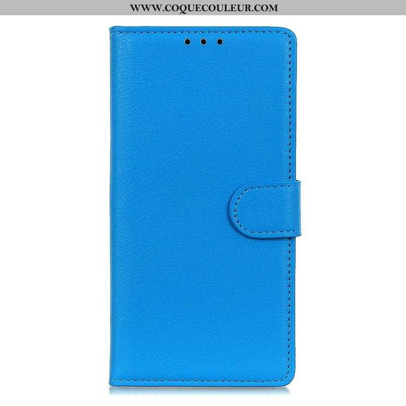 Housse iPhone 13 Mini Simili Cuir Litchi Traditionnel