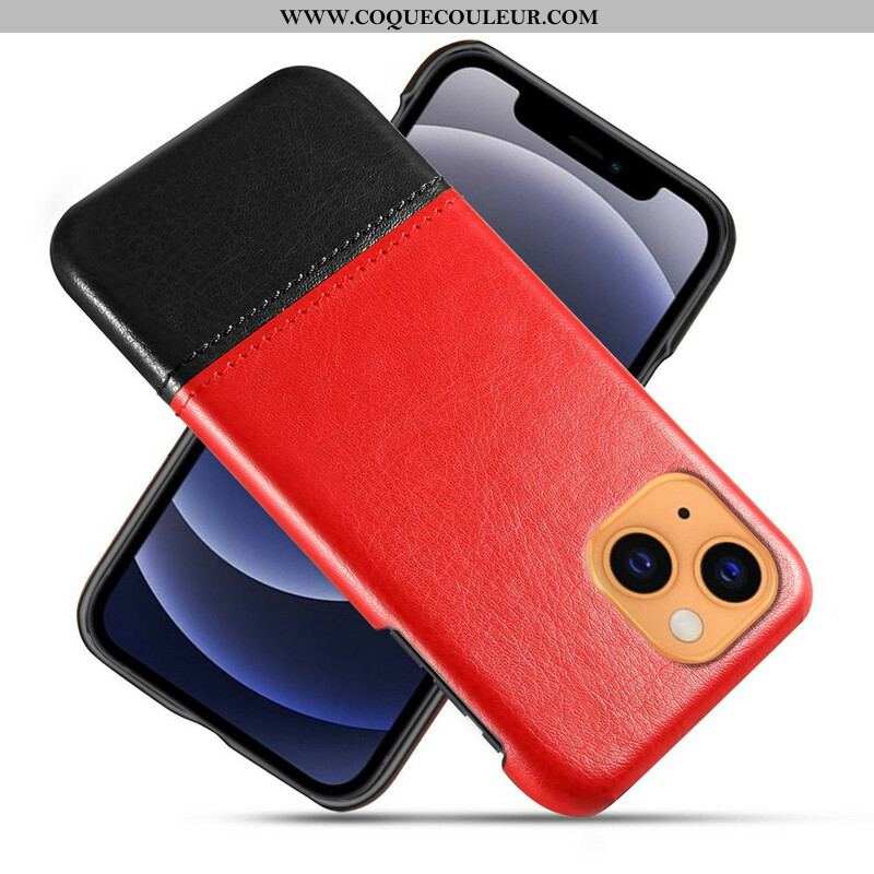 Coque iPhone 13 Mini Effet Cuir Bicolore KSQ